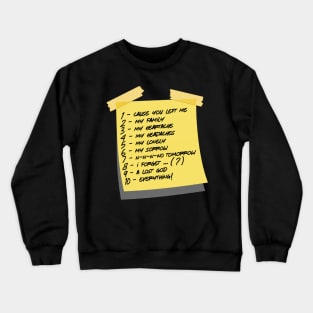 Kiss Off Sticky Note Design Crewneck Sweatshirt